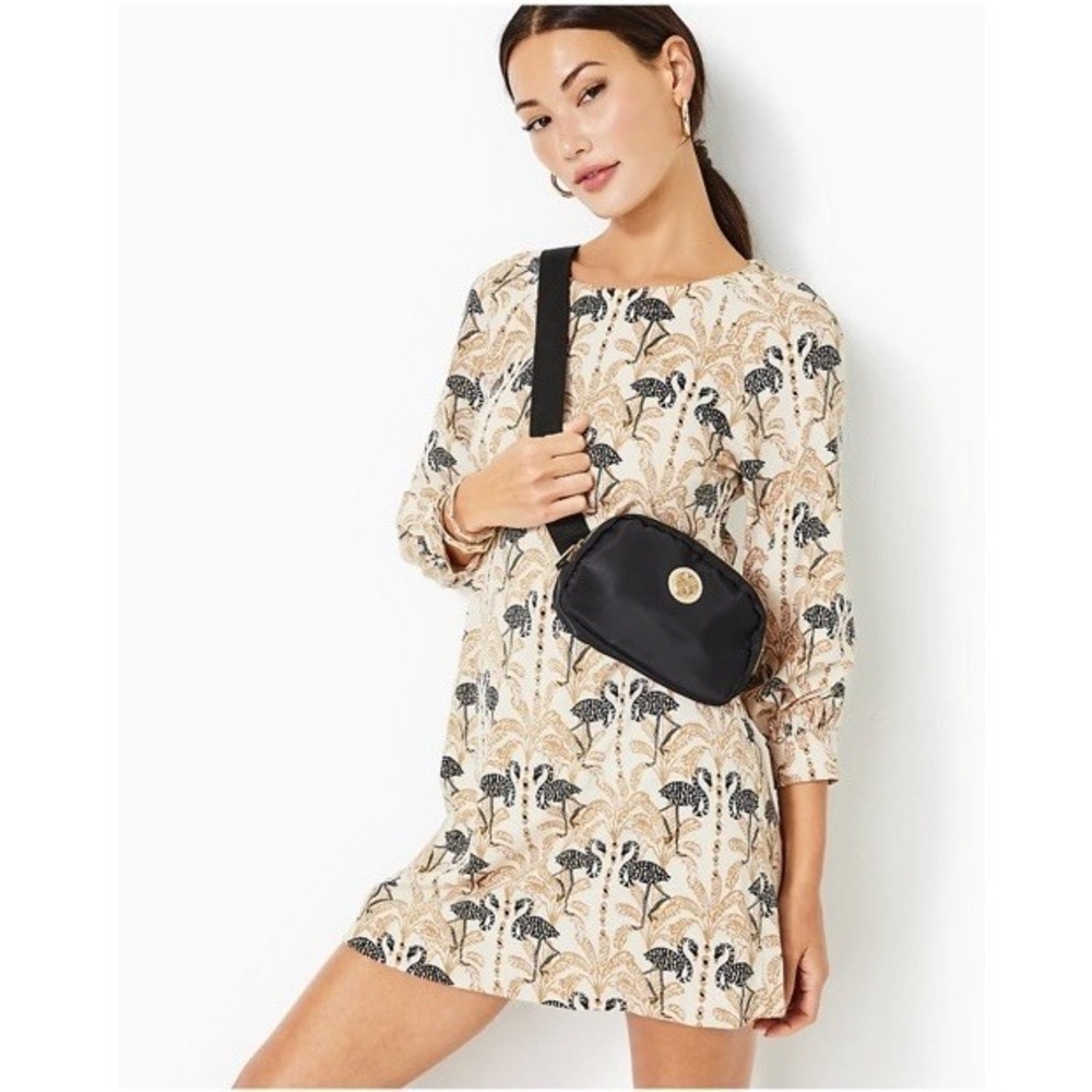 Lilly Pulitzer Elianna 3/4‎ Sleeve Dress Deeper Coconut Lil Stir It Up - Small